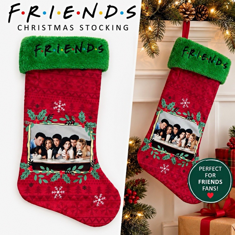 Friends TV Show Christmas Stocking RUZ Red Green Cast Holiday Decor 2021